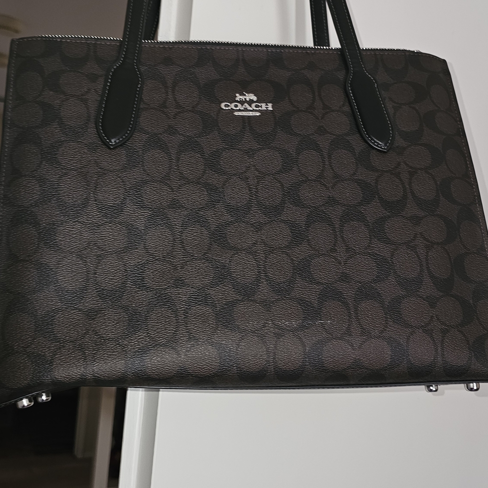 Coach Dark Brown Leather Detail